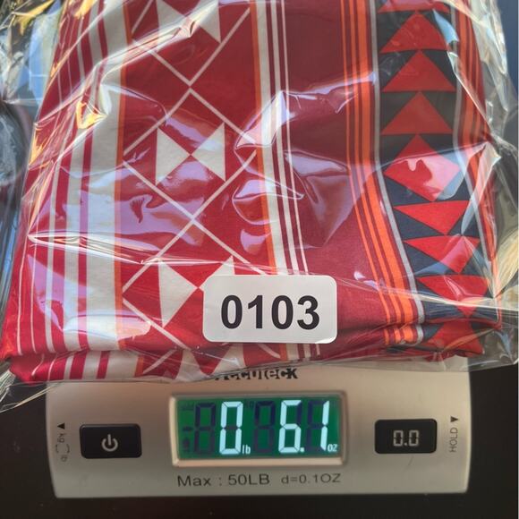 American Eagle Board Shorts Swim Trunks Mens Large Red Orange Aztec Vacation - Picture 9 of 9